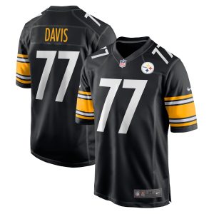 Men's Pittsburgh Steelers Jesse Davis Nike Black Game Player Jersey