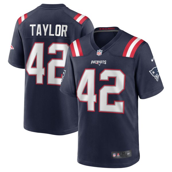 Men's New England Patriots J.J. Taylor Nike Navy Team Game Jersey