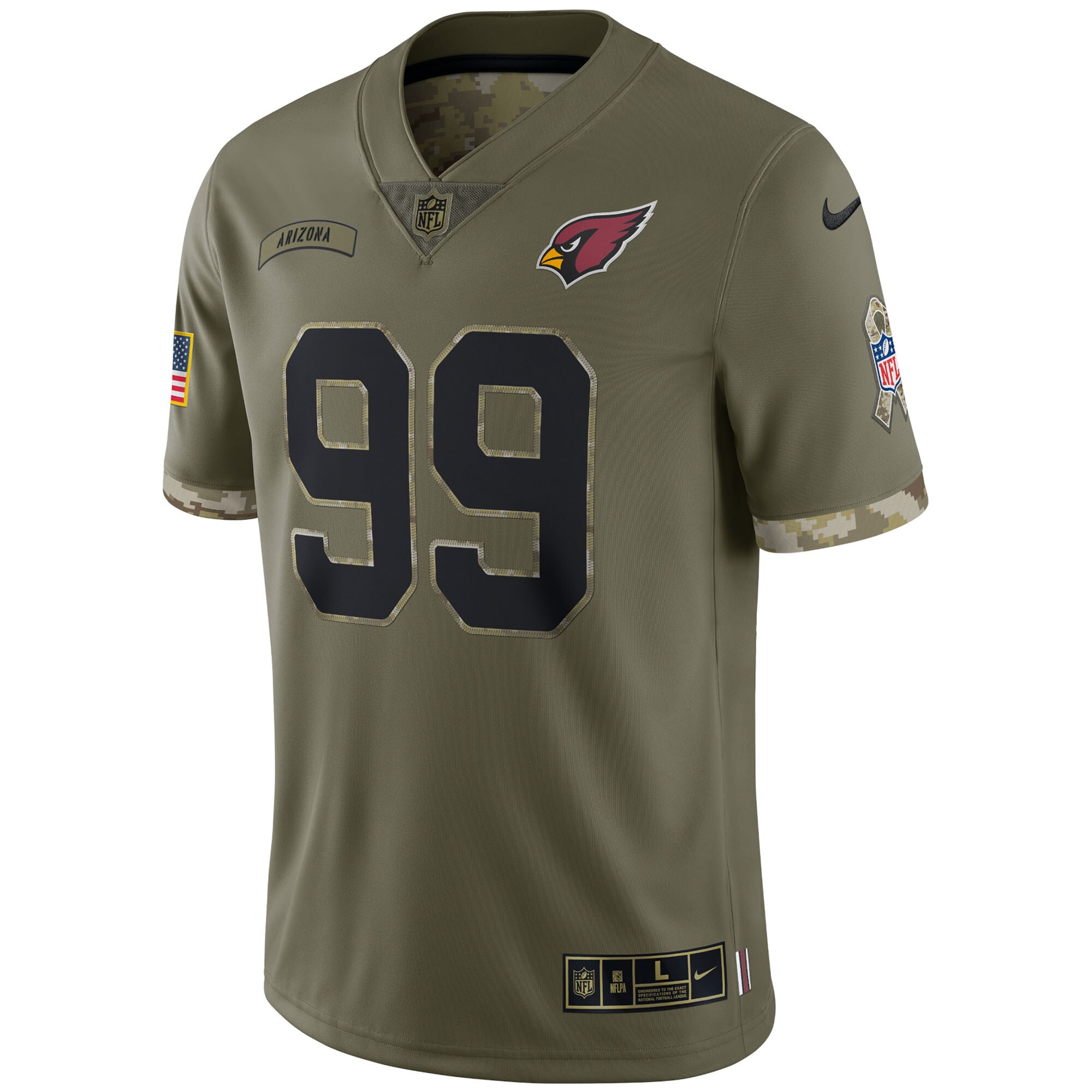Men's Arizona Cardinals J.J. Watt Nike Olive 2022 Salute To Service Limited Jersey