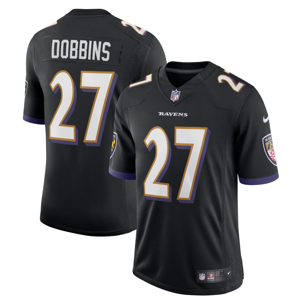 Men's Baltimore Ravens J.K. Dobbins Nike Black Vapor Limited Jersey