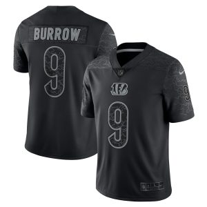 Men's Cincinnati Bengals Joe Burrow Nike Black RFLCTV Limited Jersey