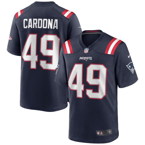 Men's New England Patriots Joe Cardona Nike Navy Game Jersey