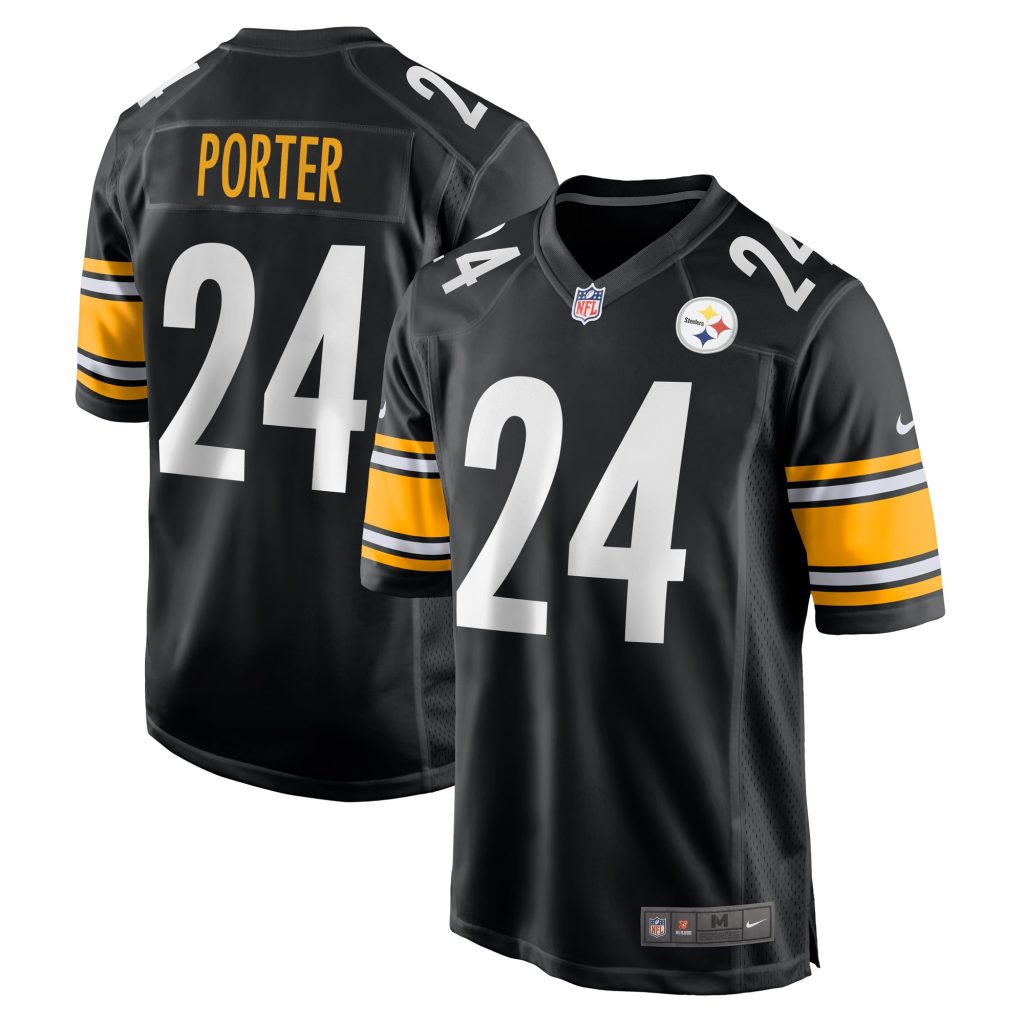 Men's Pittsburgh Steelers Joey Porter Jr. Nike Black 2023 NFL Draft Pick Game Jersey