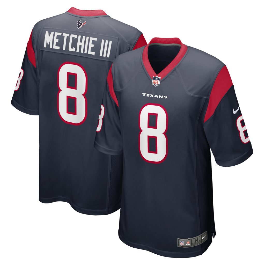 Men's Houston Texans John Metchie III Nike Navy Game Player Jersey