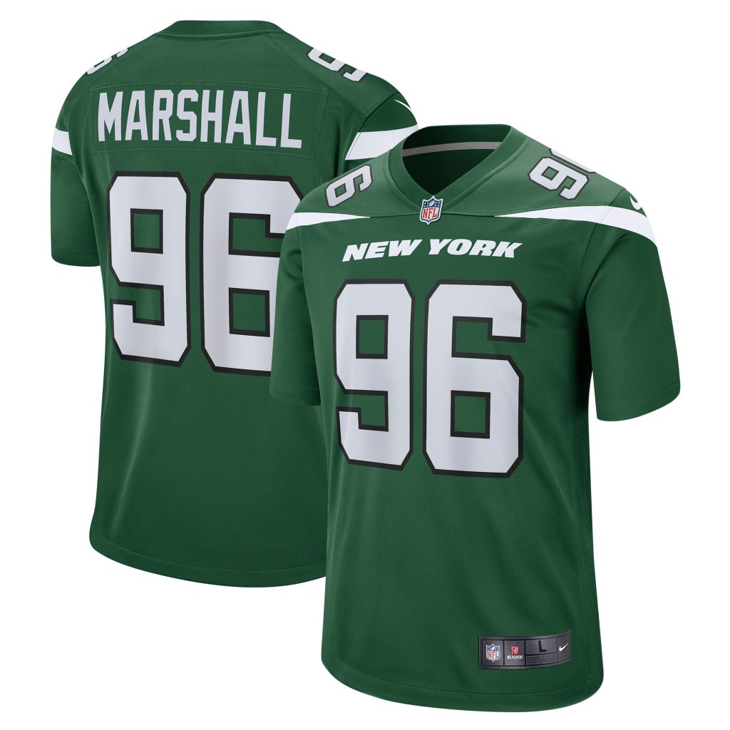 Men's New York Jets Jonathan Marshall Nike Gotham Green Game Jersey