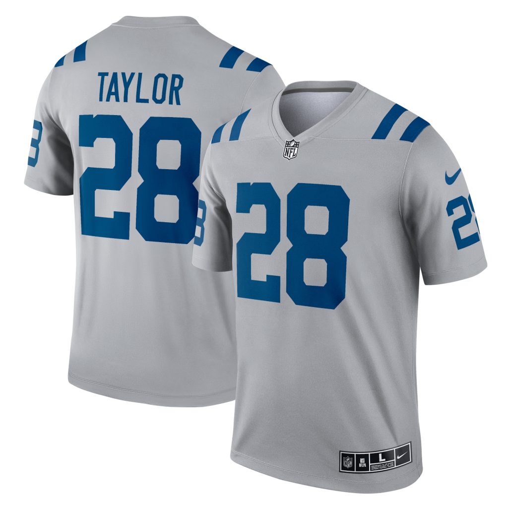 Men's Indianapolis Colts Jonathan Taylor Nike Gray Inverted Legend Jersey
