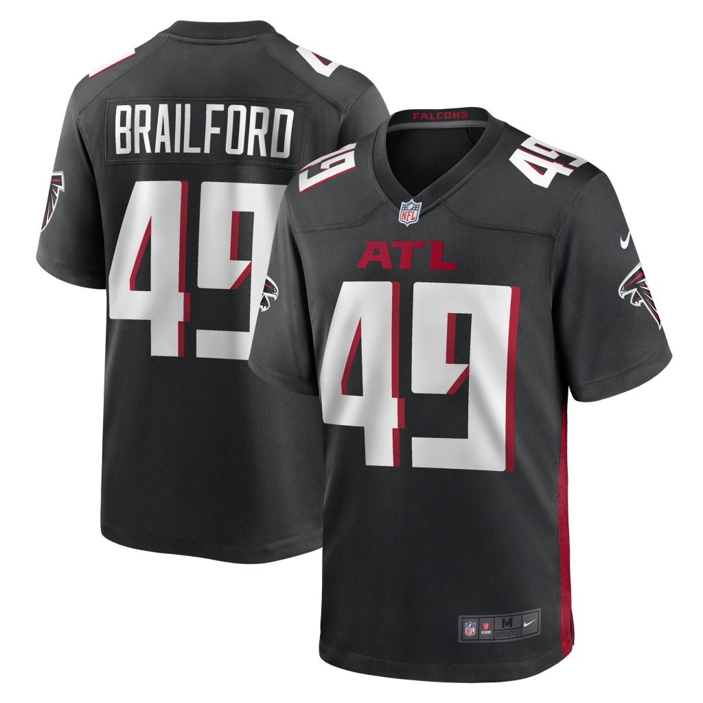 Men's Atlanta Falcons Jordan Brailford Nike Black Game Player Jersey