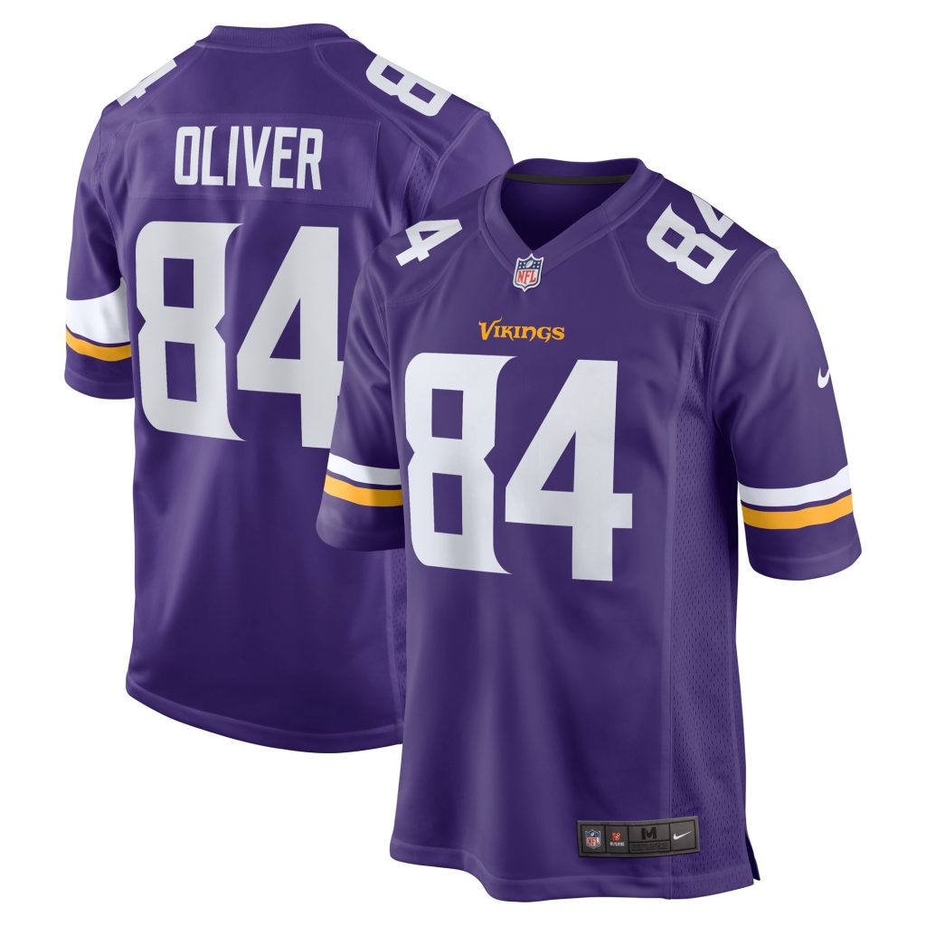 Men's Minnesota Vikings Josh Oliver Nike Purple Game Player Jersey