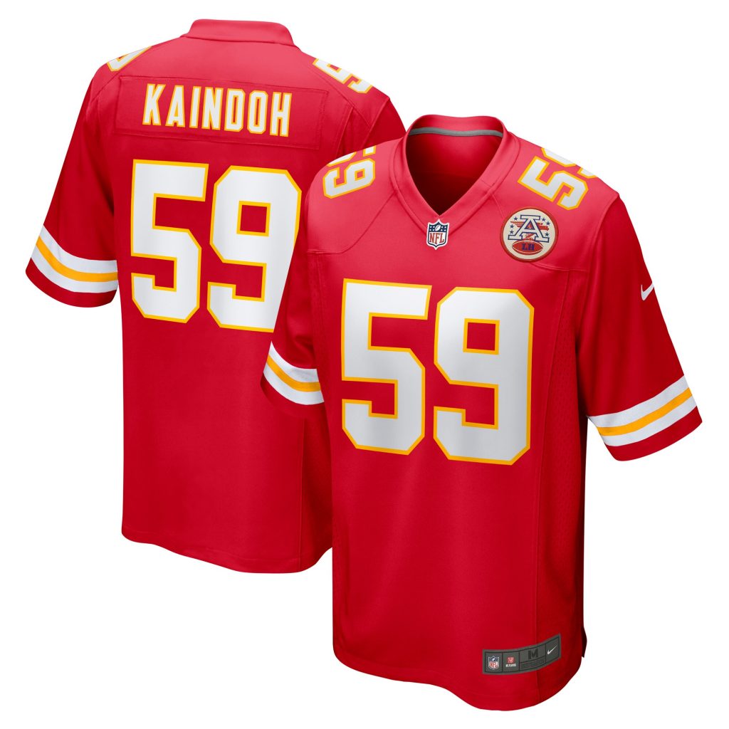 Men's Kansas City Chiefs Joshua Kaindoh Nike Red Game Jersey