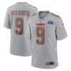 Men's Kansas City Chiefs JuJu Smith-Schuster Nike Gray Super Bowl LVII Patch Atmosphere Fashion Game Jersey