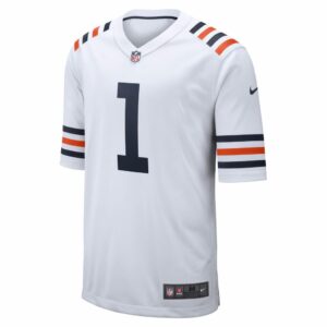 Men's Chicago Bears Justin Fields Nike White 2021 NFL Draft First Round Pick Alternate Classic Game Jersey