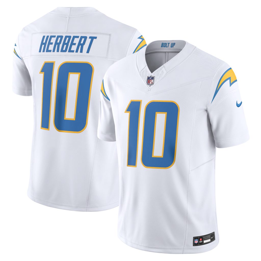 Men's Los Angeles Chargers Justin Herbert Nike White Vapor F.U.S.E. Limited Jersey