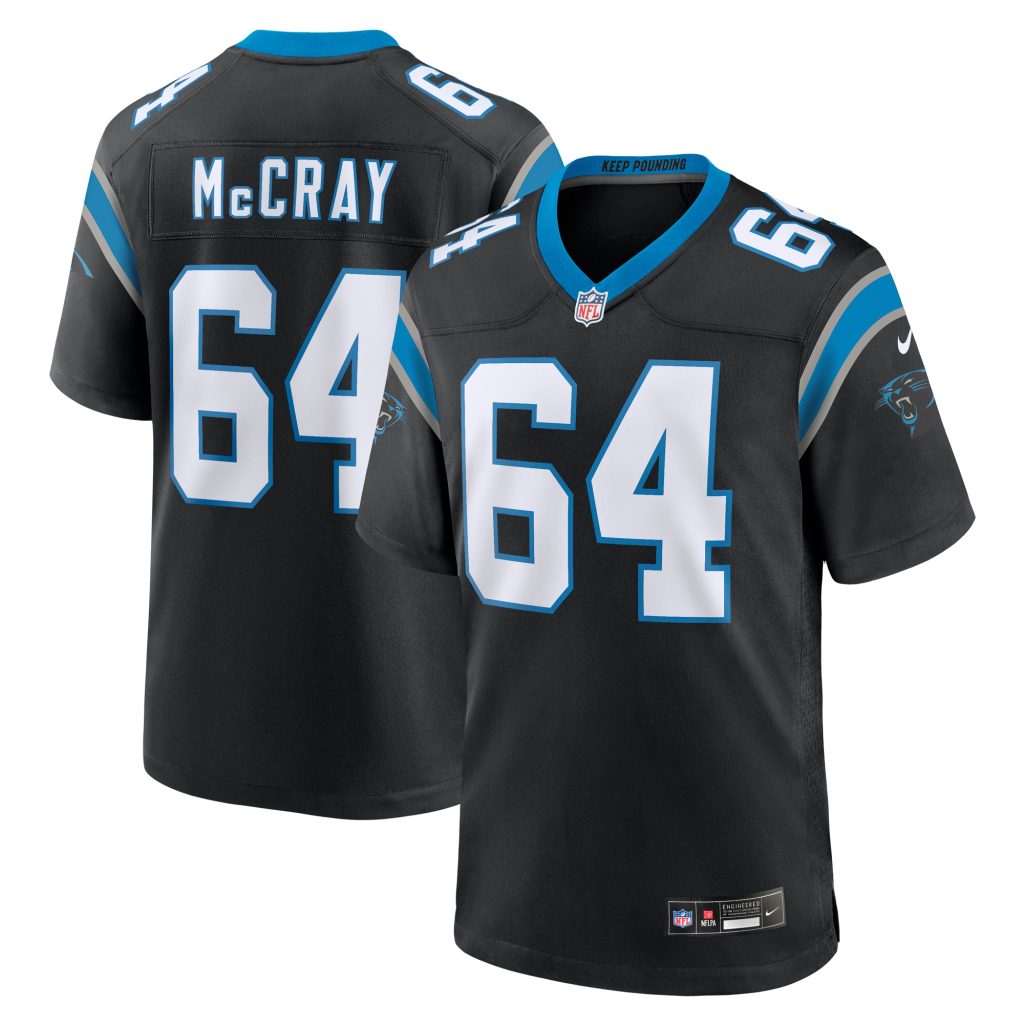 Men's Carolina Panthers Justin McCray Nike Black Team Game Jersey