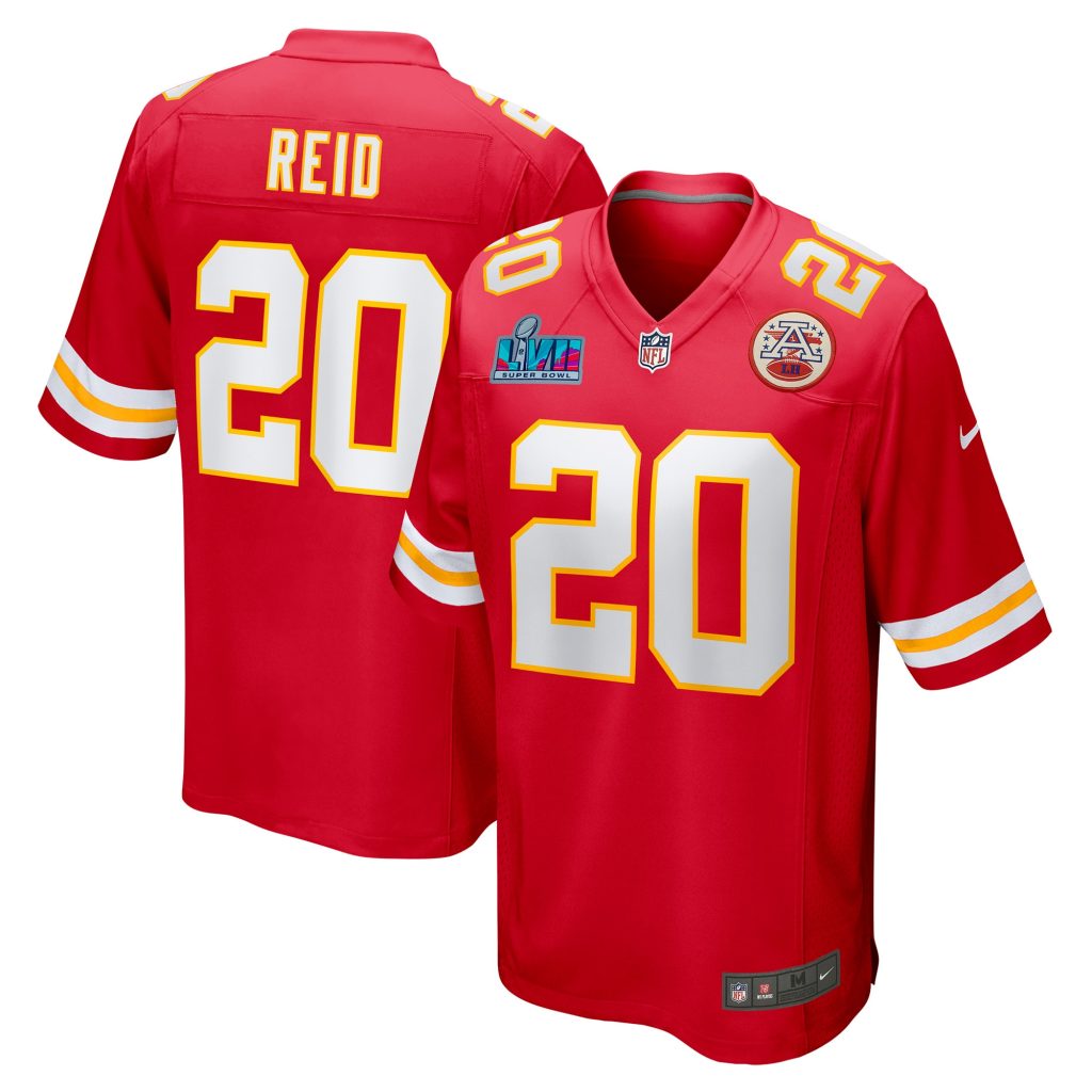 Men's Kansas City Chiefs Justin Reid Nike Red Super Bowl LVII Patch Game Jersey