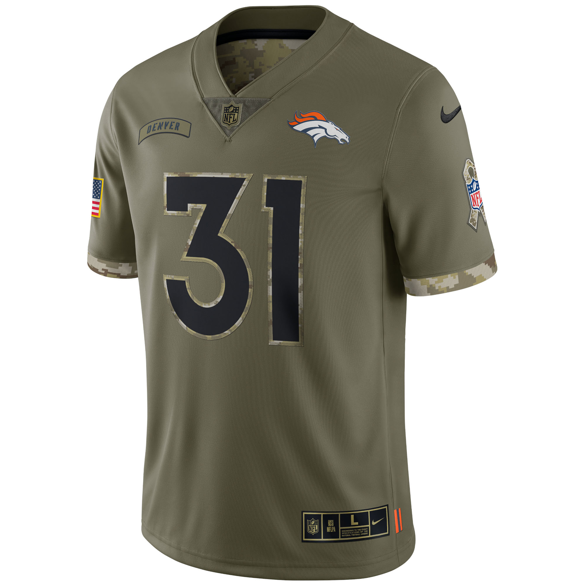 Men's Denver Broncos Nike Olive 2022 Salute To Service Limited Jersey