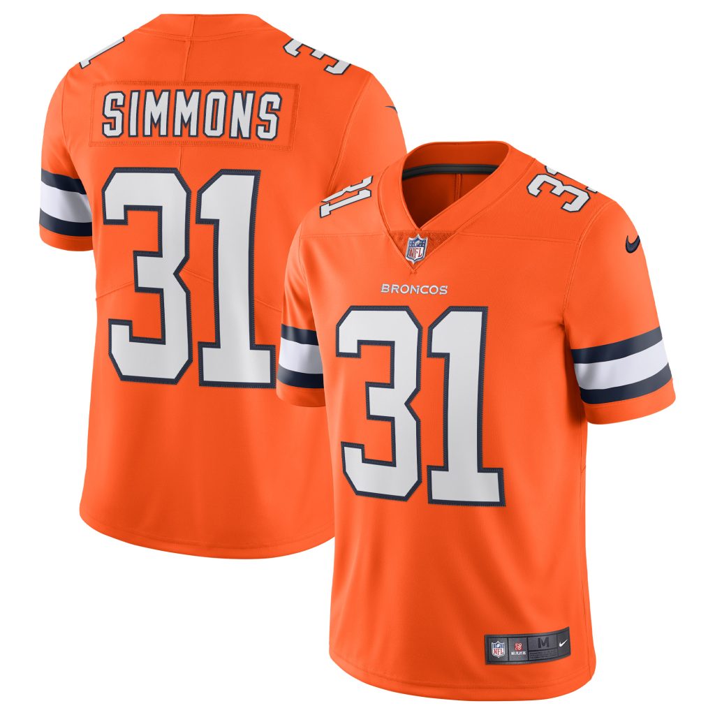Men's Denver Broncos Justin Simmons Nike Orange Alternate Vapor Limited Jersey