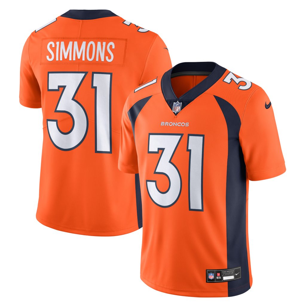 Men's Denver Broncos Justin Simmons Nike Orange  Vapor Untouchable Limited Jersey