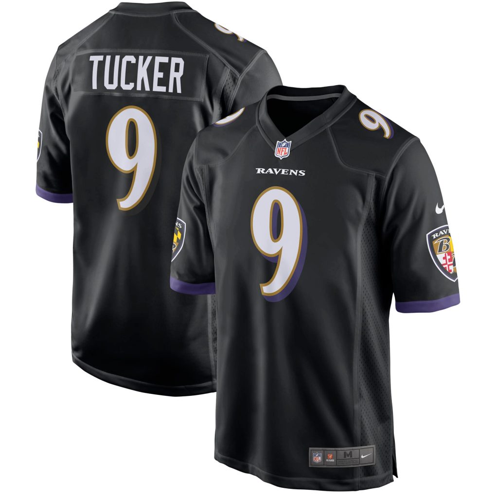 Men's Nike Justin Tucker Black Baltimore Ravens Game Jersey