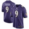 Men's Baltimore Ravens Justin Tucker Nike Purple Game Jersey