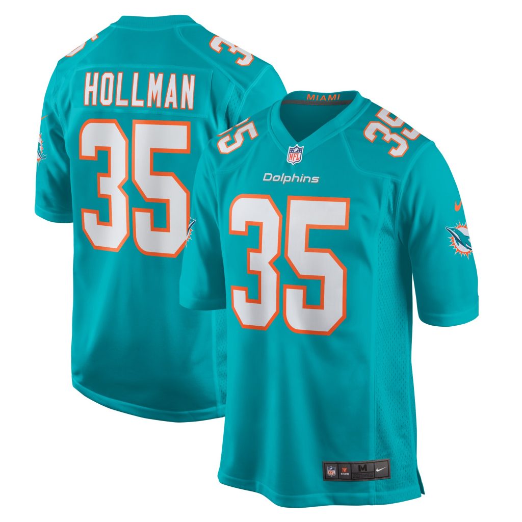 Men's Miami Dolphins Ka'Dar Hollman Nike Aqua Home Game Player Jersey