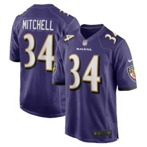 Keaton Mitchell Baltimore Ravens Nike  Game Jersey -  Purple
