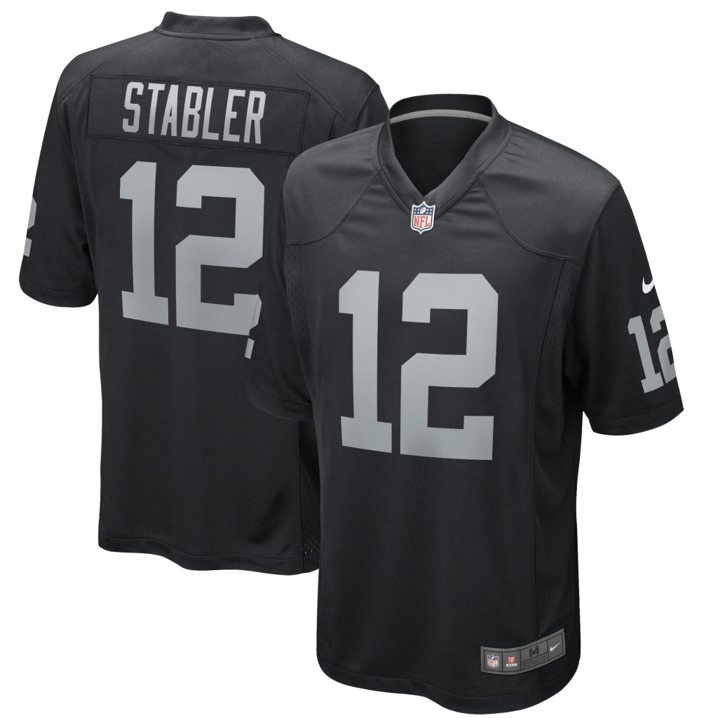 Men's Las Vegas Raiders Ken Stabler Nike Black Game Retired Player Jersey