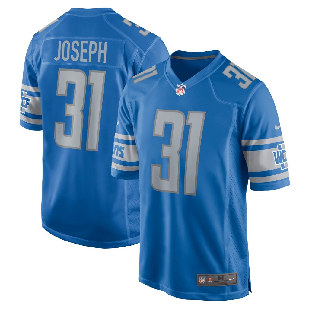 Men's Detroit Lions Kerby Joseph Nike Blue Player Game Jersey