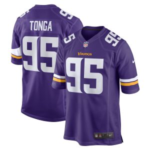 Men's Minnesota Vikings Khyiris Tonga Nike Purple Home Game Player Jersey