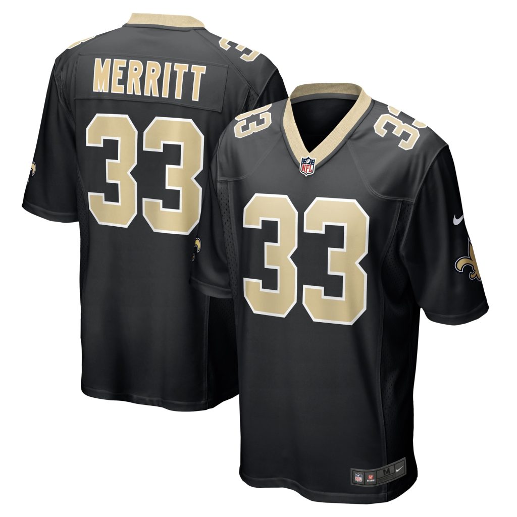 Kirk Merritt New Orleans Saints Nike Team Game Jersey -  Black