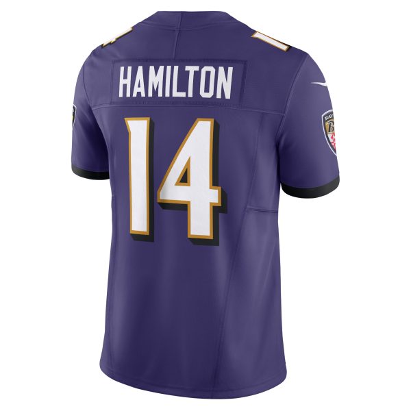 Men's Baltimore Ravens Kyle Hamilton Nike Purple Vapor F.U.S.E. Limited Jersey