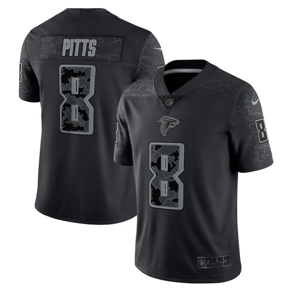 Men's Atlanta Falcons Kyle Pitts Nike Black RFLCTV Limited Jersey