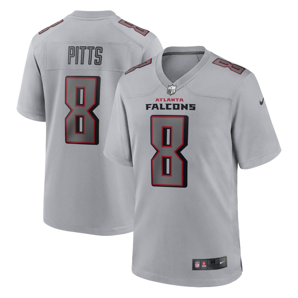 Men's Atlanta Falcons Kyle Pitts Nike Gray Atmosphere Fashion Game Jersey