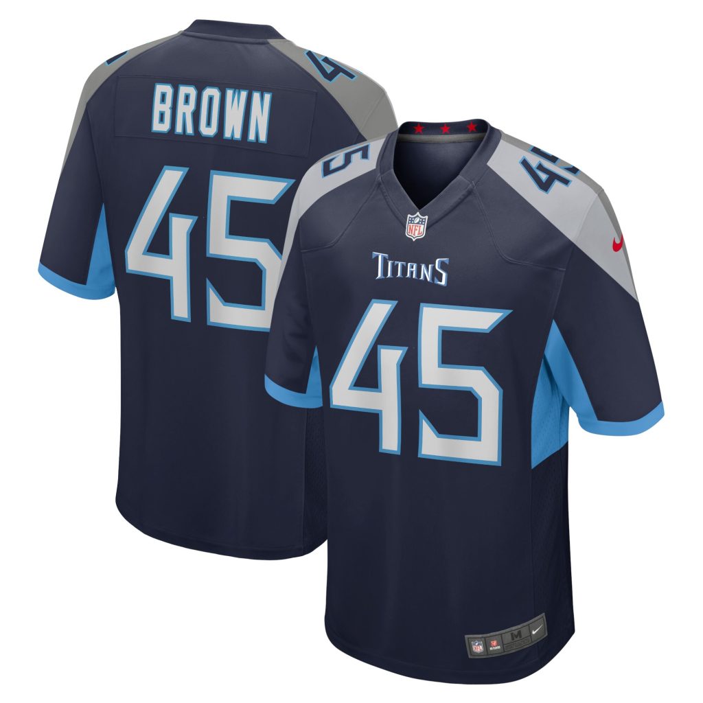Men's Tennessee Titans Kyron Brown Nike Navy Home Game Player Jersey