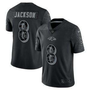Men's Baltimore Ravens Lamar Jackson Nike Black RFLCTV Limited Jersey