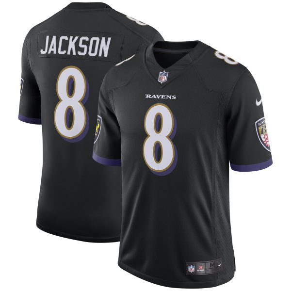 Men's Baltimore Ravens Lamar Jackson Nike Black Speed Machine Limited Jersey