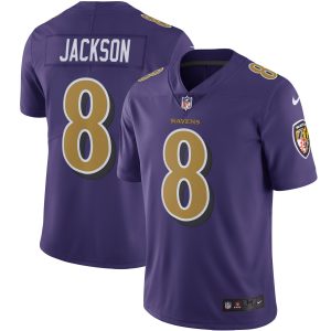 Men's Baltimore Ravens Lamar Jackson Nike Purple Color Rush Vapor Limited Jersey