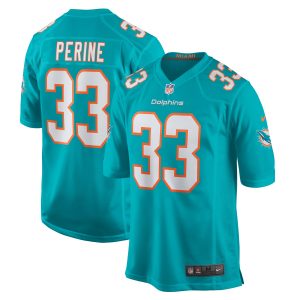 Men's Miami Dolphins Lamical Perine Nike Aqua Home Game Player Jersey