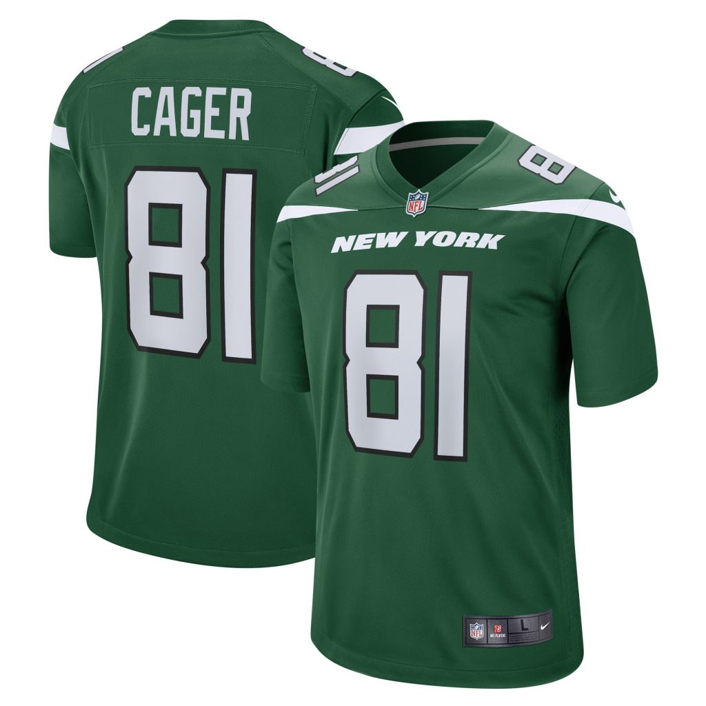 Men's New York Jets Lawrence Cager Nike Gotham Green Team Game Player Jersey