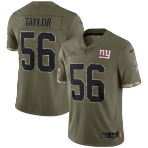 Men's New York Giants Lawrence Taylor Nike Olive 2022 Salute To Service Retired Player Limited Jersey