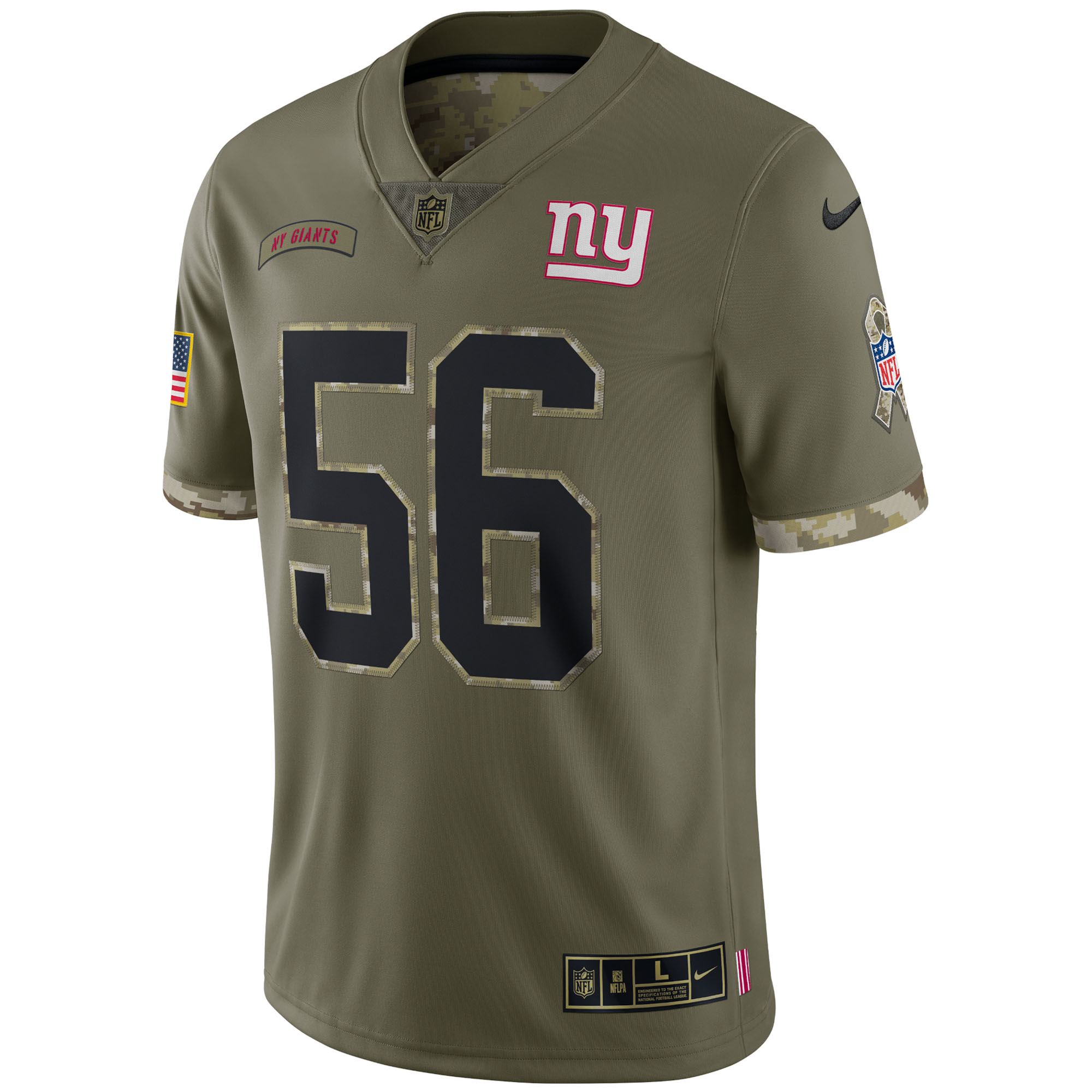 Men's New York Giants Lawrence Taylor Nike Olive 2022 Salute To Service Retired Player Limited Jersey