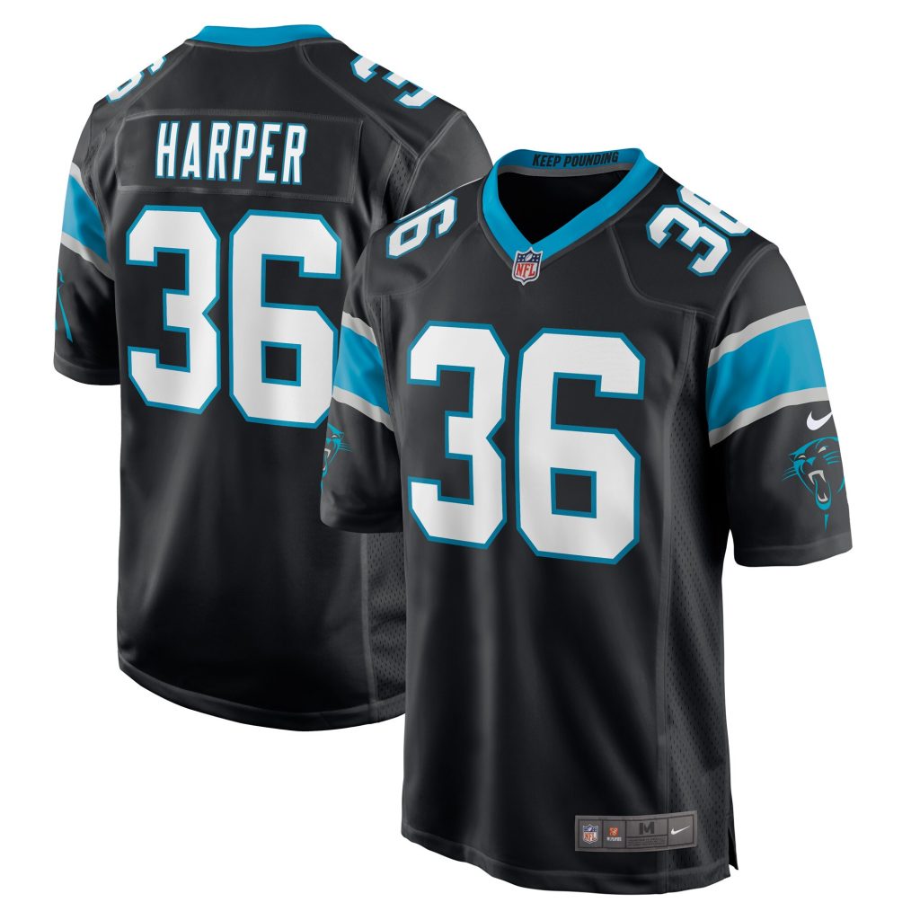 Men's Carolina Panthers Madre Harper Nike Black Game Player Jersey