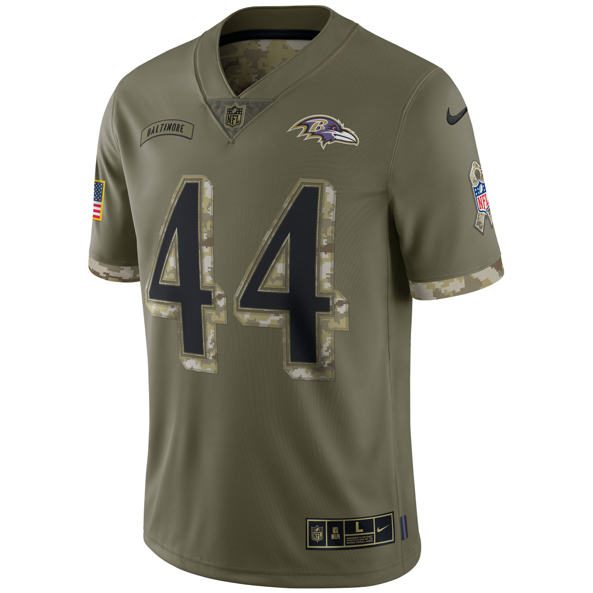 Men's Baltimore Ravens Nike Olive 2022 Salute To Service Limited Jersey