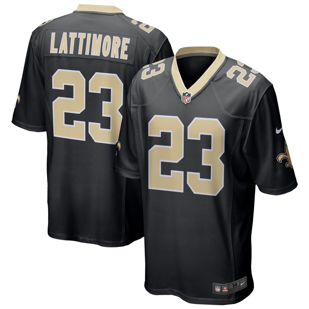 Men's New Orleans Saints Marshon Lattimore Nike Black Game Jersey