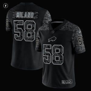 Men's Buffalo Bills Matt Milano Nike Black RFLCTV Limited Jersey