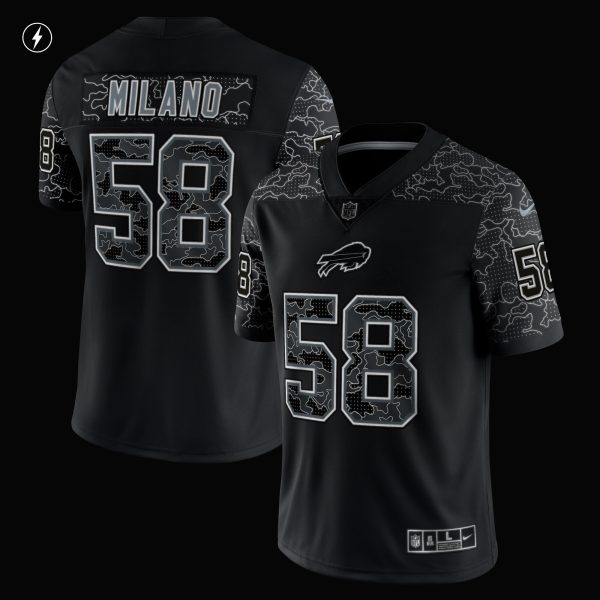 Men's Buffalo Bills Matt Milano Nike Black RFLCTV Limited Jersey