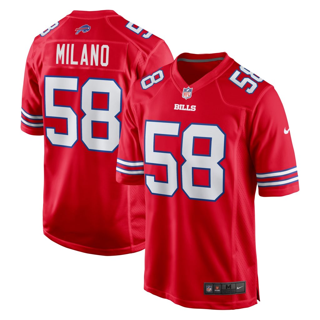 Men's Buffalo Bills Matt Milano Nike Red Alternate Game Jersey