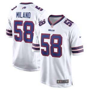 Men's Buffalo Bills Matt Milano Nike White Away Game Player Jersey