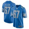 Men's Detroit Lions Matt Nelson Nike Blue Game Jersey