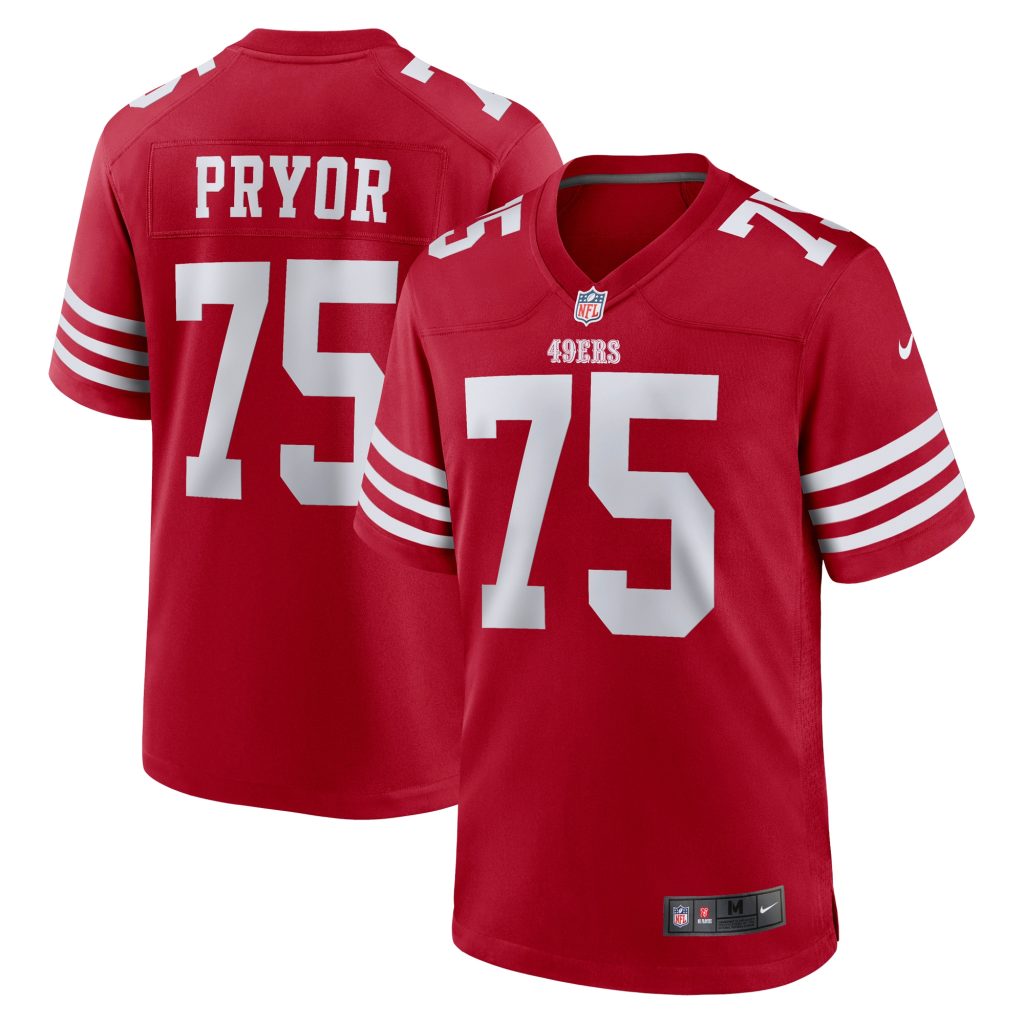 Men's San Francisco 49ers Matt Pryor Nike Scarlet Game Jersey