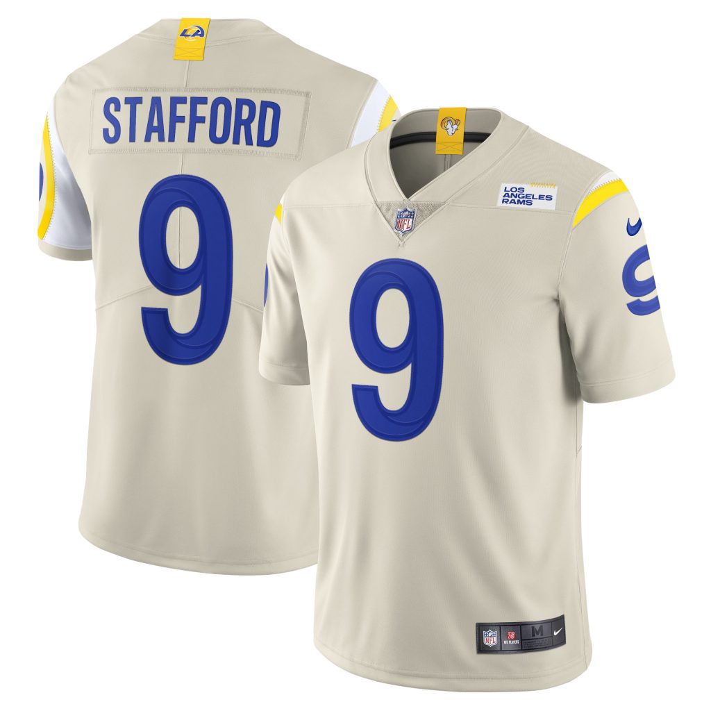 Men's Los Angeles Rams Matthew Stafford Nike Bone Vapor Limited Jersey